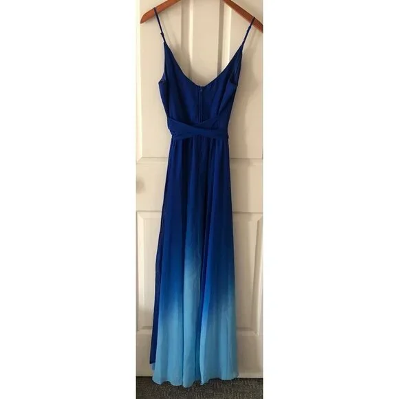 Women's Premier Amour Blue Ombre Sleeveless Maxi Dress Size 4 - Picture 12 of 15